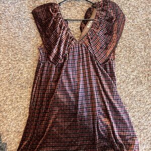 Chic Plaid V-Neck Blouse